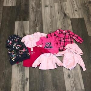 Gymboree / Carters/ Ralph Lauren Infant Girl Newborn Bundle of Shirts 0-3‎ m